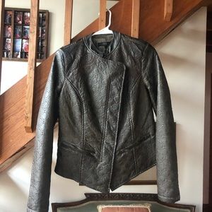 ABS Allen Schwartz Leather Jacket w Embellishments